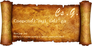 Csepcsányi Géza névjegykártya