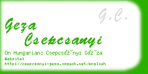 geza csepcsanyi business card